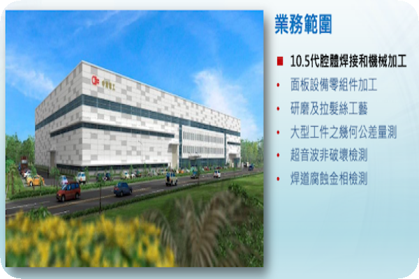 中興電台南樹谷廠，具 10.5 代腔體焊接和精密加工能力（來源：中興電法說會簡報）中興電獲應材真空腔體接單，半導體業務萌芽 2023 Nov(補)
