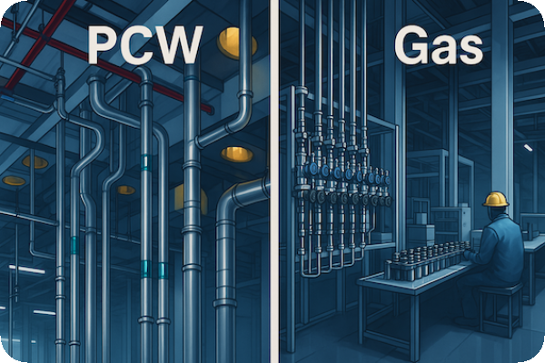 半導體管線二次配（Hook Up）工程—冷卻水 PCW 與氣體Gas 管線 騏億鑫氣體/冷卻水二次配，售Gas控制閥、C型鋼 Oct 2025