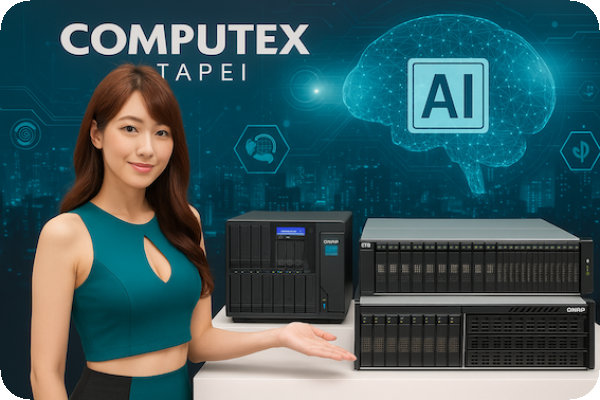 有AI 意象的科技感NAS大展_QNAP在台北電腦展 美國企業預算多，威聯通推 Scale-out、全快閃機 Nov 2025