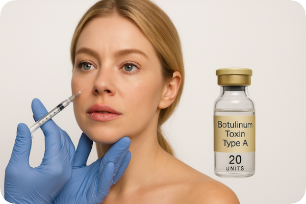 肉毒桿菌施打，作為臉部醫療美容示意圖 鼎晉美國二期將啟動，美國三期收案找夥伴 Nov 2025