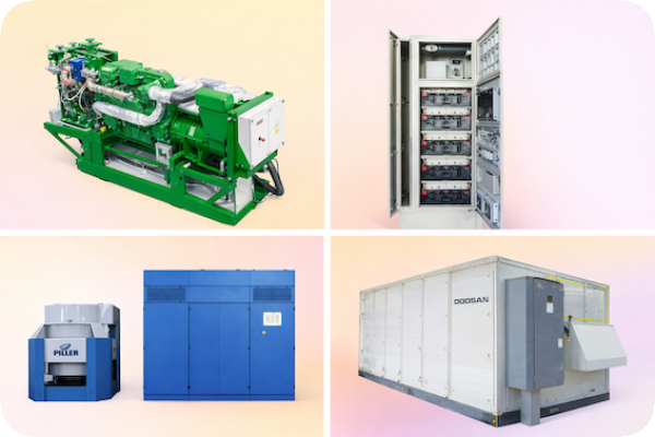 安葆代理設備包含沼氣發電機(左上)、動態不斷電系統(左下)、儲能電池櫃(右上)、斗山氫燃料電池(右下) 安葆在手訂單金額 80+億，能見度 2028 年 Jan.2026(全)