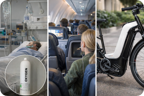益材科技在醫療、民生用途廣，也用於飛機緊急氧氣系統、氫燃料電池氣瓶 益材✈️氧氣瓶正認證，氫燃料瓶用於各式載具 Jan.2026(增)