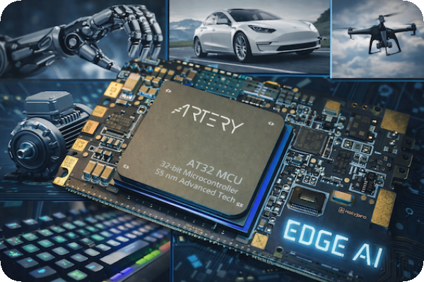 雅特力微處理器應用場景，除機器人靈巧手、無人機，伺服馬達，未來有Edge AI 雅特力邊緣AI 用Cortex-M5/M85、28 奈米 Jan.2026