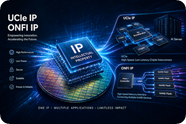 乾瞻除了Chiplet晶片互連介面 UCIe IP，也有記憶體應用的 ONFI 介面連接 NAND 快閃記憶體 UCIe 3.0 落地助 SoC → Chiplet，AI 應用助乾瞻 IP 商機 May.2026