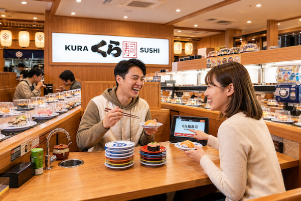 在連鎖迴轉壽司店內用餐，是都會區朋友間喜愛的休閒活動 亞洲藏壽司投資泰國，台灣每年展店 5-10 家 Sep.2026