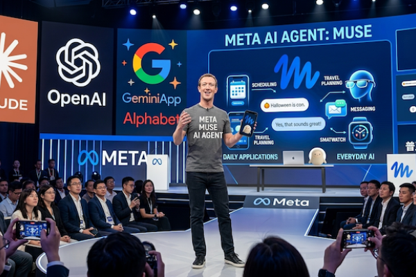 Meta(臉書)執行長推AI代理服Muse與搭配硬體，欲趕上Claude、ChatGPT與Gemini大模型的領先局面 6T26上市櫃訂閱：9/25 洋基工程